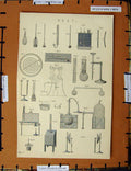 Original Old Antique Print Ref.232 C1800-1870 Heat Instruments Diagrams