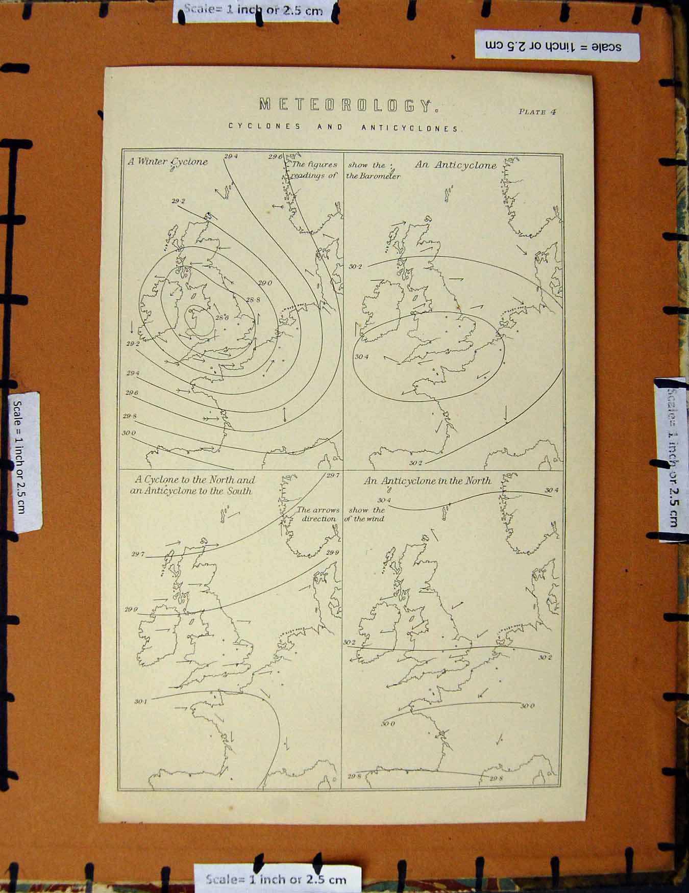 Original Old Antique Print C1800-1870 Meteorology Cyclones Wind Napoleonic Era