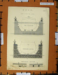 Original Old Antique Print C1800-1870 Barrow Depositing Dock Ships 19th Century