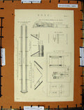 Original Old Antique Print C1800-1870 Graving Dock Birkenhead Ayr 19th Century