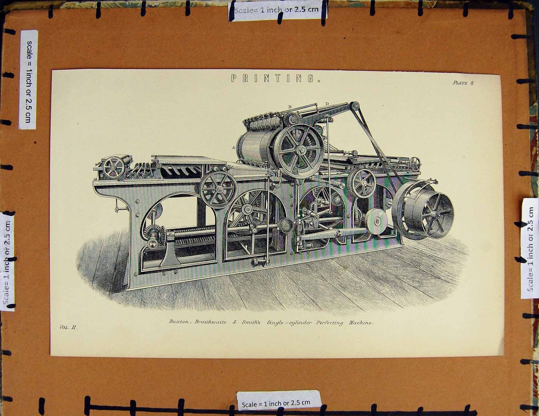 Original Old Antique Print C1800-1870 Ing Buxton Smith Machine Napoleonic Era