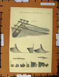 Original Old Antique Print Ref.236 C1800-1870 Agricultural Implements Farm
