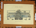 Original Old Antique Print C1800-1870 Cotton Spinning Machinery Platt Mule 19th