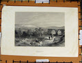 Original Old Antique Print C1800-1870 View Samaria Birdge Town Napoleonic Era