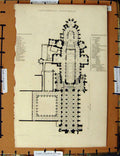 Original Old Antique Print C1800-1870 Plan Canterbury Cathedral Napoleonic Era