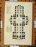 Original Old Antique Print C1800-1870 Plan St Paul'S Cathedral Napoleonic Era
