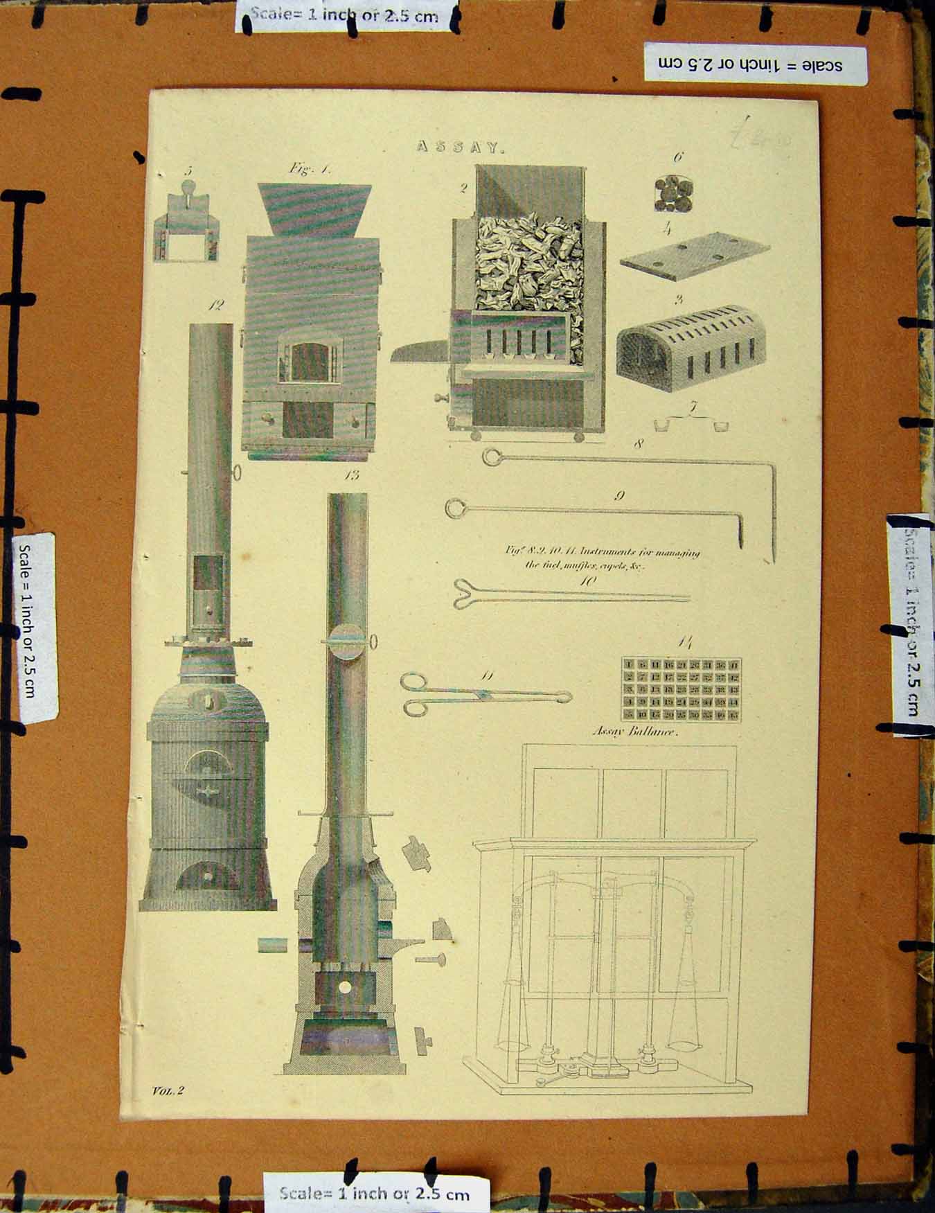 Original Old Antique Print Ref.237 C1800-1870 Assay Balance Instruments