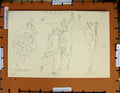 Original Old Antique Print C1800-1870 Italian Sculpture Mercury Napoleonic Era