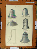 Original Old Antique Print C1800-1870 Bells Chinese St. Paul'S Flat 19th