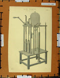 Original Old Antique Print C1800-1870 Air Pump Prince Machinery Napoleonic Era