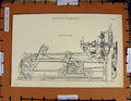 Original Old Antique Print C1800-1870 Cotton Spinning Mule Machinery 19th