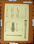 Original Old Antique Print C1800-1870 Barometer Instruments 19th