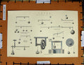 Original Old Antique Print C1800-1870 Lever Wheel Axle Instruments 19th Century