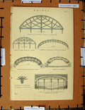 Original Old Antique Print Ref.239 C1800-1870 Conway Tubular Bridge Boats