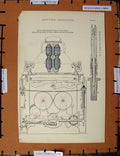 Original Old Antique Print C1800-1870 Cotton Spinning Dodd'S Spindle 19th