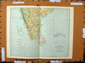Original Old Antique Print C1800-1870 Colour Map India Ceylon Arabia 19th