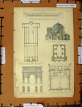 Original Old Antique Print C1800-1870 Architecture Palace Sophia 19th Century