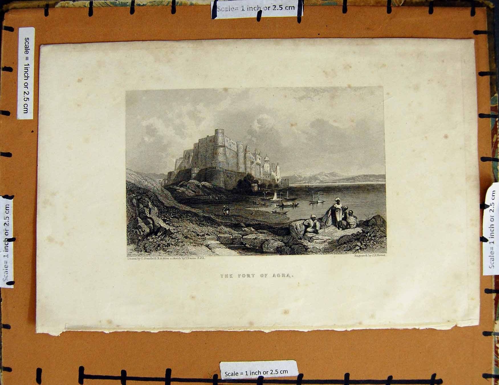 Original Old Antique Print C1800-1870 Tombs Bereed King Beeder Napoleonic Era