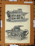 Original Old Antique Print Ref.247 C1800-1870 Wharfedale Ing Machine