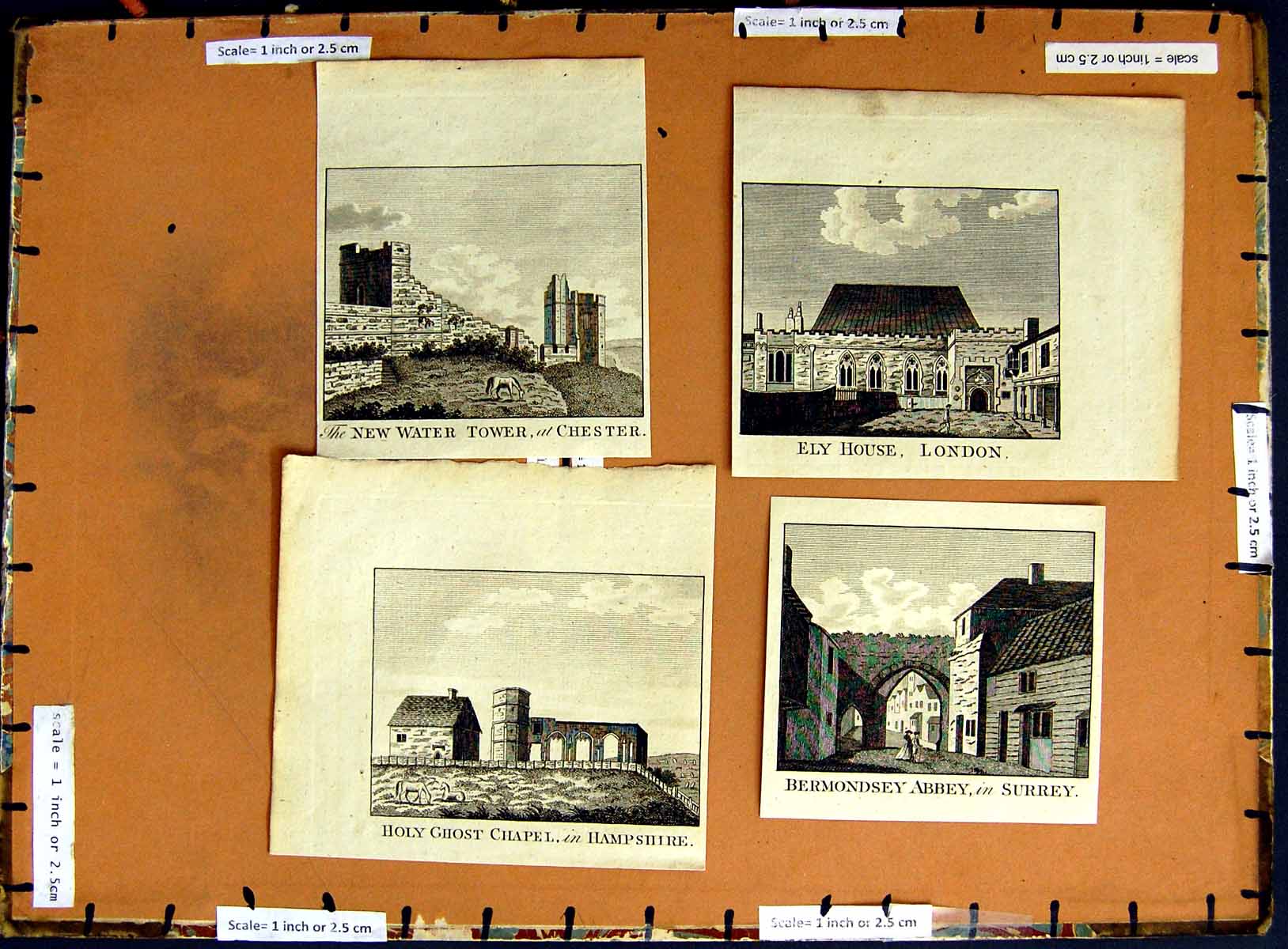 Original Old Antique PrintC1790-C1940 Ghost Chapel Hampshire Bermondsey