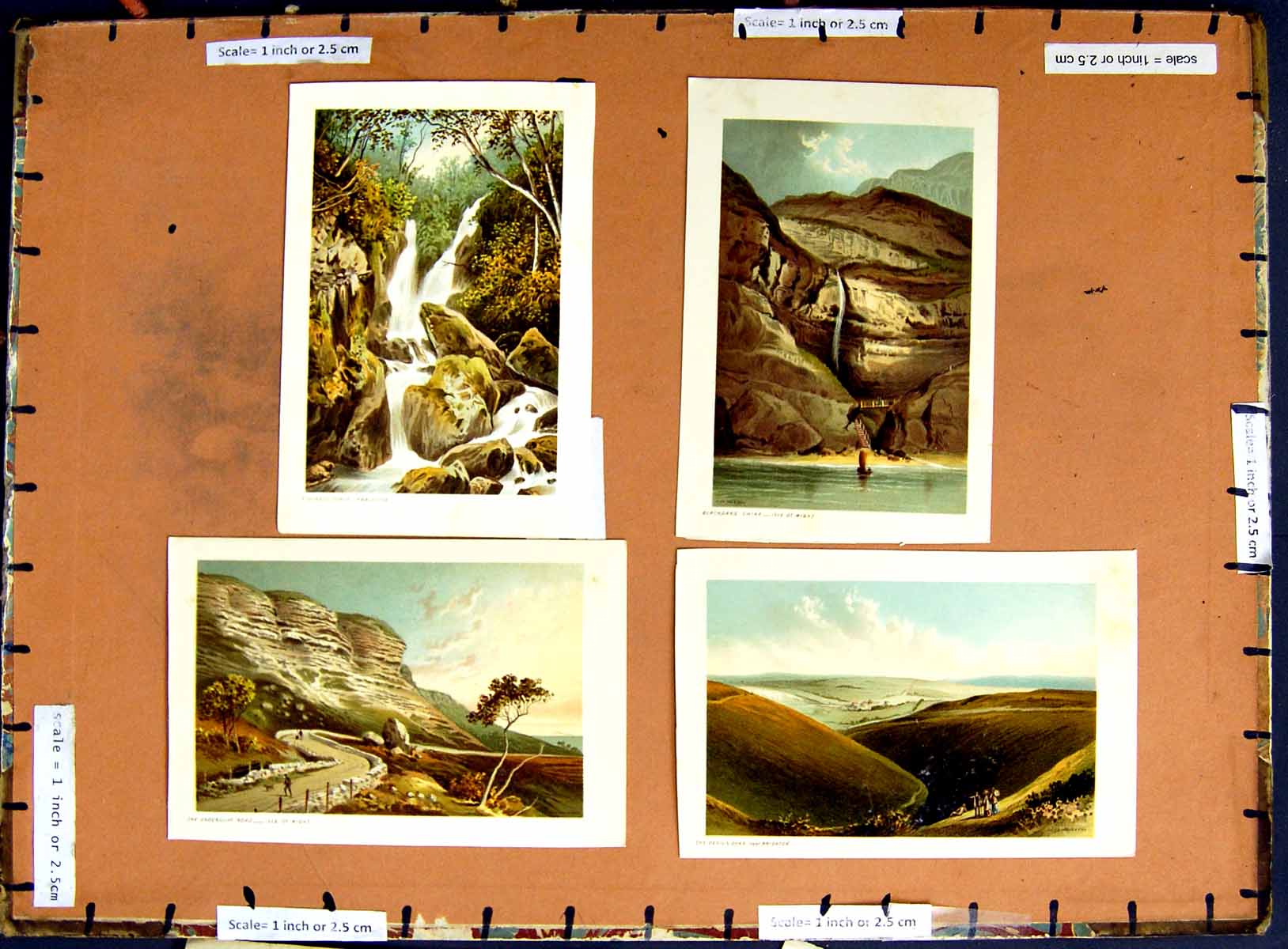 Original Old Antique PrintC1790-C1940 Devil'S Dyke Isle Wight Ambleside