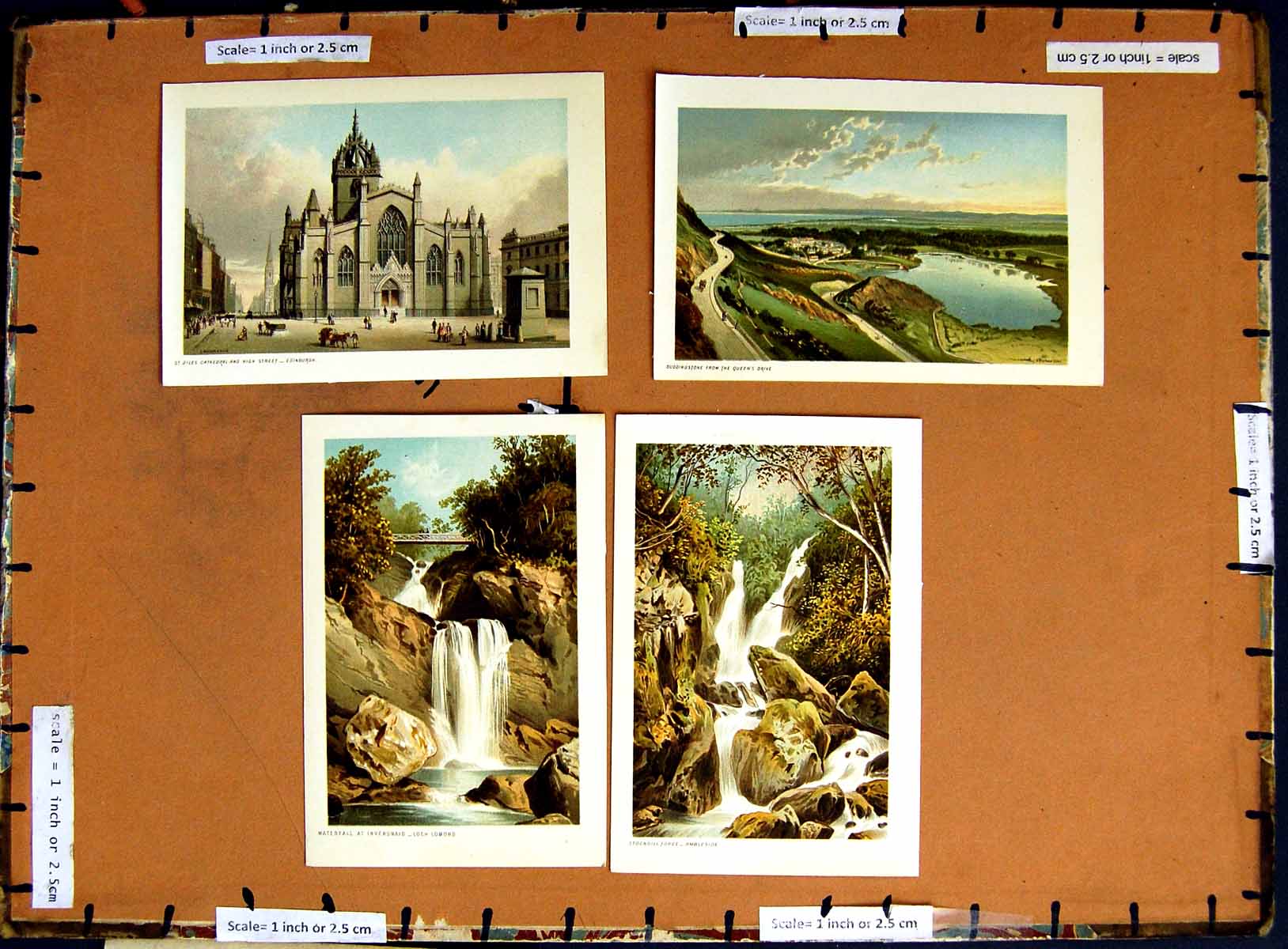 Original Old Antique PrintC1790-C1940 Duddingstone Loch Lomond Edinburgh