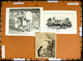 Original Old Antique PrintC1790-C1940 Deer Cart Horse Monkey Cat Animals