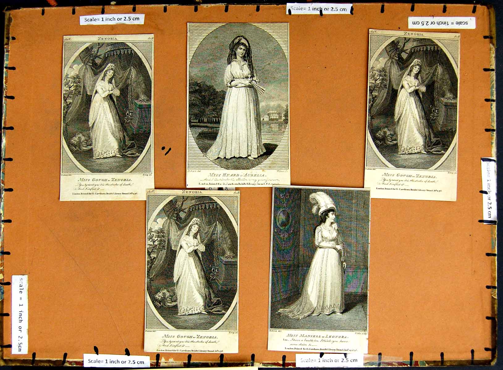 Original Old Antique PrintC1790-C1940 Theatre Ladies Gough Mansell