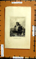 Original Old Antique Print View Canonbury Tower Architecture Leath Smith