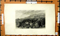 Original Old Antique Print View Bonchurch Mountains Houses Winkles