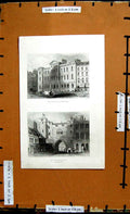 Original Old Antique Print Giltspur St. Compter St. John'S Gate Clerkenwell