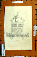 Original Old Antique Print Painting Tiles Ornaments House Actaeon Pompeii Heath