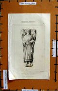 Original Old Antique Print Estatua De Juan Sin Tierra Statue