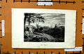 Original Old Antique Print Engraving The Signal Hunting Men Trees