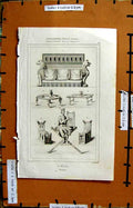 Original Old Antique Print Engraving Maubles Inglaterra Saxonne