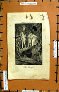 Original Old Antique Print Engraving Lady'S Magazine Scene The Escape