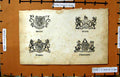 Original Old Antique Print Coat Arms Mercers Grocers Fishmongers Drapers