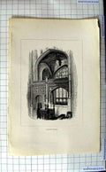 Original Old Antique Print View Lupton'S Chapel Architecture