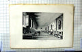 Original Old Antique Print Interior Long Chamber School Boys