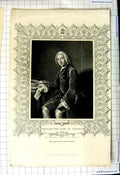 Original Old Antique Print Portrait William Pitt Earl Chatham Engraving