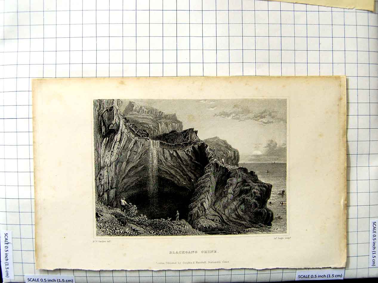 Original Old Antique Print View Blackfriar'S China Bartlett Tingle Engraving
