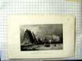 Original Old Antique Print View Needles Scratchel'S Bay Engraving Sea