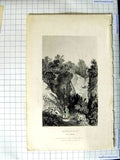 Original Old Antique Print Engraving View Shanklin Chine Isle Wight