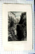 Original Old Antique Print Engraving Middle Bridge Mala River Havell