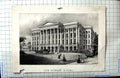 Original Old Antique Print Architecture Exterior Queen'S Hotel Horses Carriage