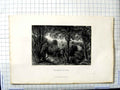 Original Old Antique Print Hill Miller Engraving View Banks River Donn Trees