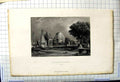 Original Old Antique Print Engraving Hill Forest View Mausoleum Burns Dumfries