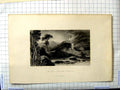 Original Old Antique Print Stanfield Brandard Vale Manor Water Pebbles-Shire