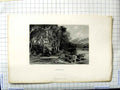 Original Old Antique Print Engraving Ellisland House Trees Cows Jearvons