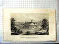 Original Old Antique Print Hendregadredd Carnarvon Major Walker Architecture